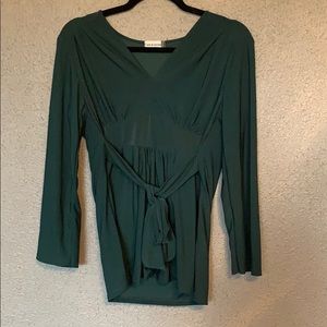 Silky dark green blouse